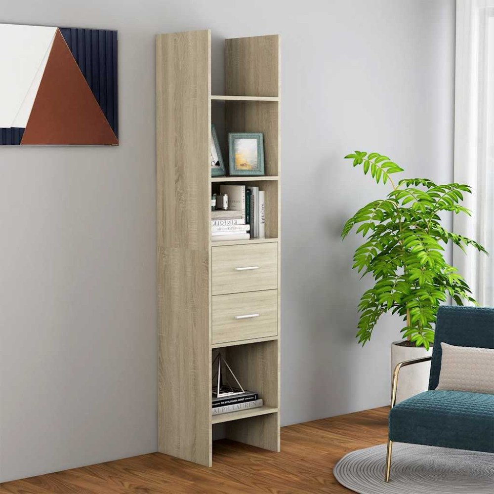 vidaXL Bokhylla sonoma-ek 40x35x180 cm konstruerat trä