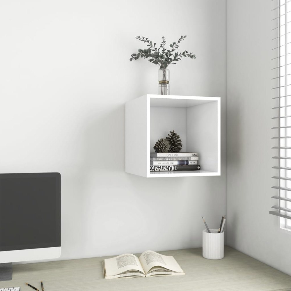 vidaXL Väggskåp vit 37x37x37 cm konstruerat trä