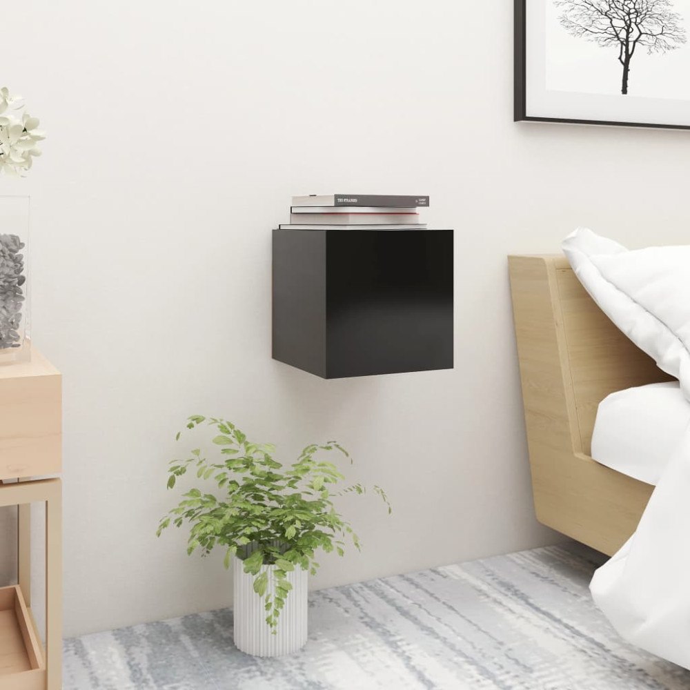 vidaXL Sängbord svart 30,5x30x30 cm konstruerat trä