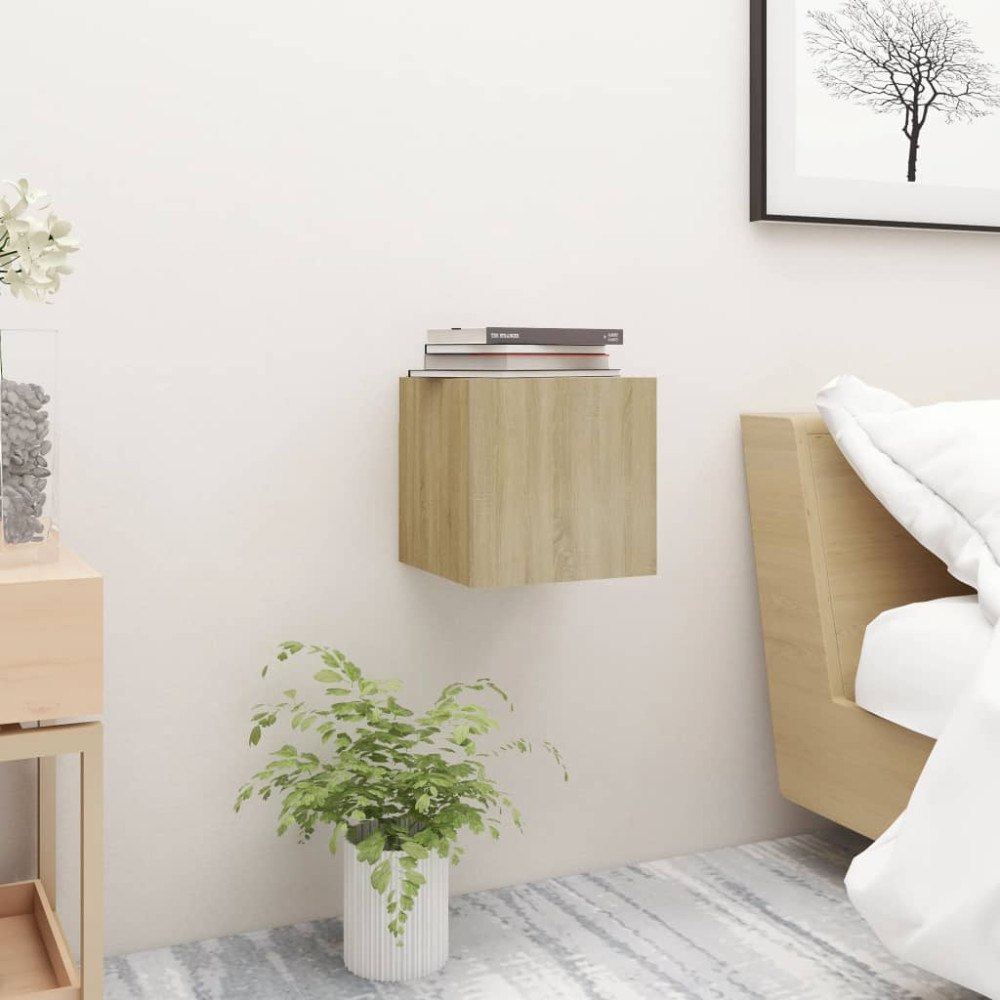 vidaXL Sängbord sonoma-ek 30,5x30x30 cm konstruerat trä