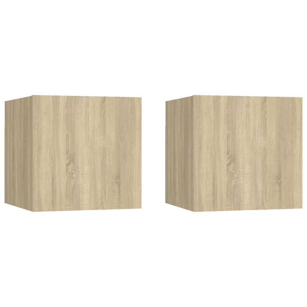 vidaXL Sängbord 2 st sonoma ek 30,5x30x30 cm konstruerat trä