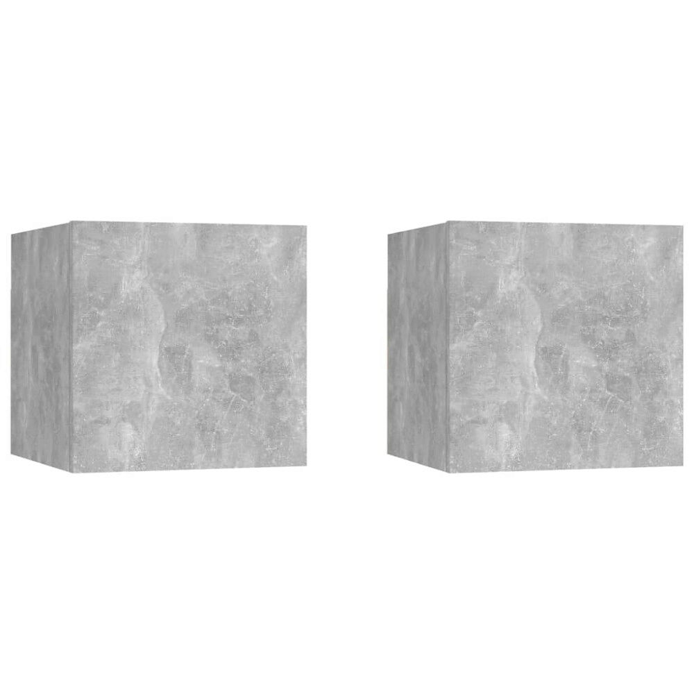 vidaXL Sängbord 2 st betonggrå 30,5x30x30 cm konstruerat trä