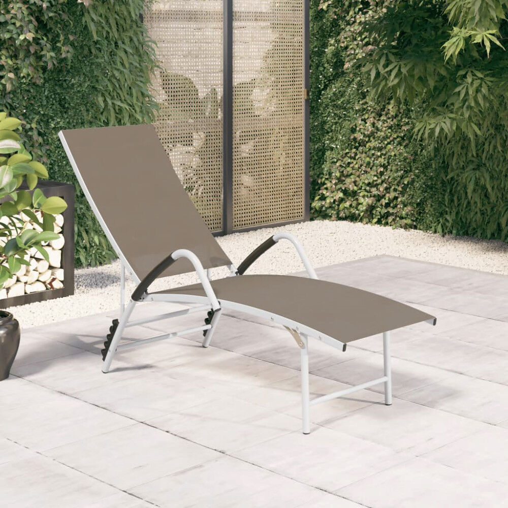 vidaXL Solsäng textilen och aluminium taupe