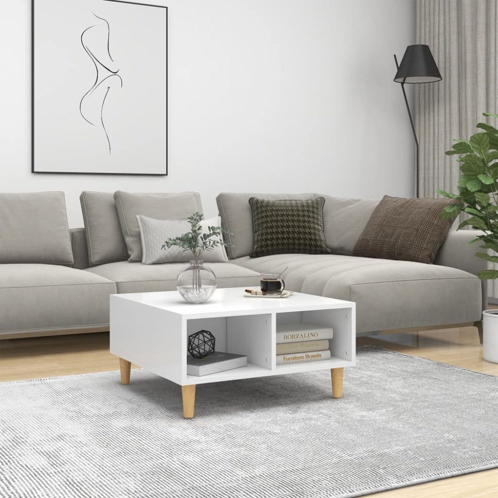 vidaXL Soffbord vit 60x60x30 cm konstruerat trä