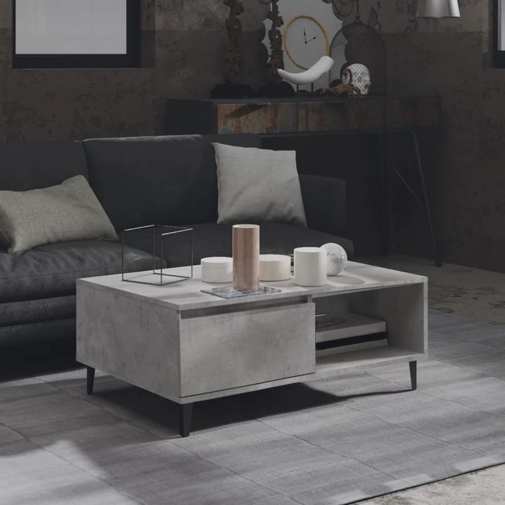 vidaXL Soffbord betonggrå 90x60x35 cm konstruerat trä