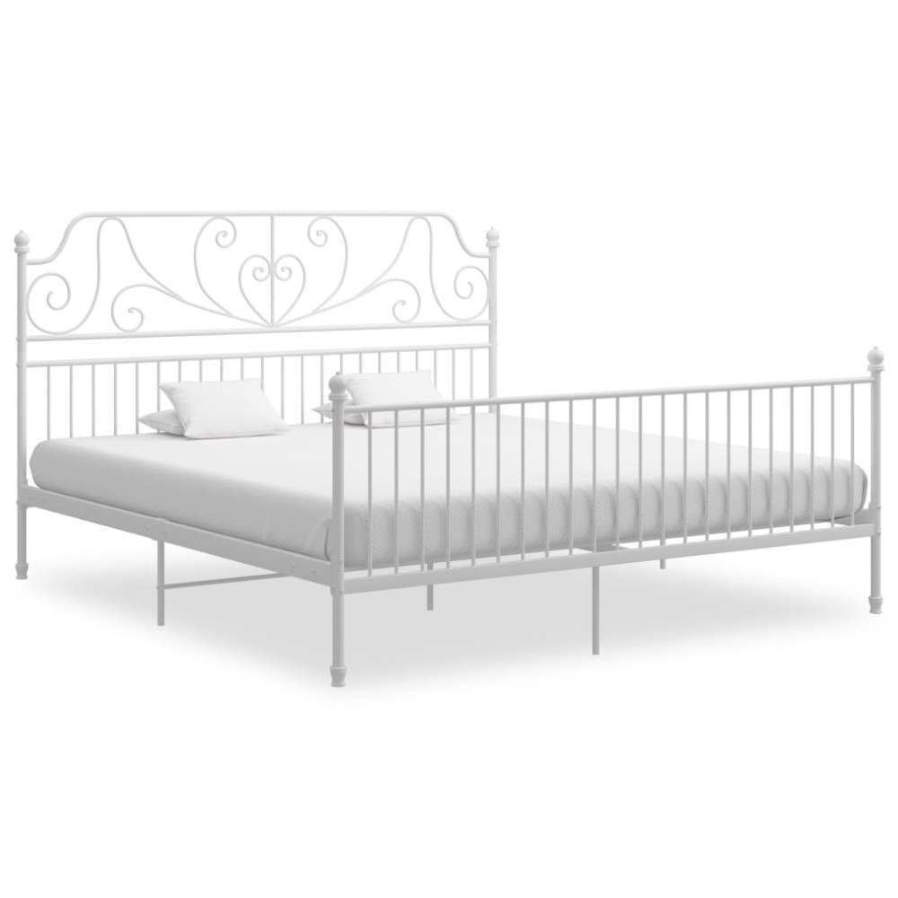 vidaXL Sängram utan madrass vit metall 200x200 cm