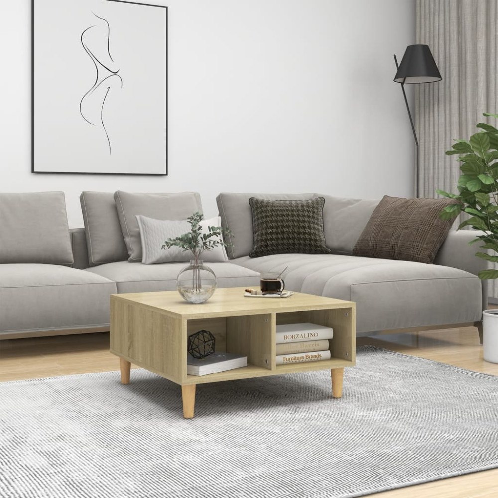 vidaXL Soffbord sonoma-ek 60x60x30 cm konstruerat trä