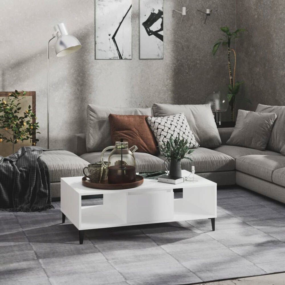 vidaXL Soffbord vit 103,5x60x35 cm konstruerat trä