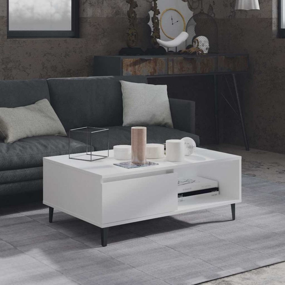 vidaXL Soffbord vit 90x60x35 cm konstruerat trä