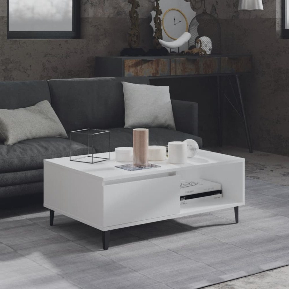 vidaXL Soffbord vit 90x60x35 cm konstruerat trä