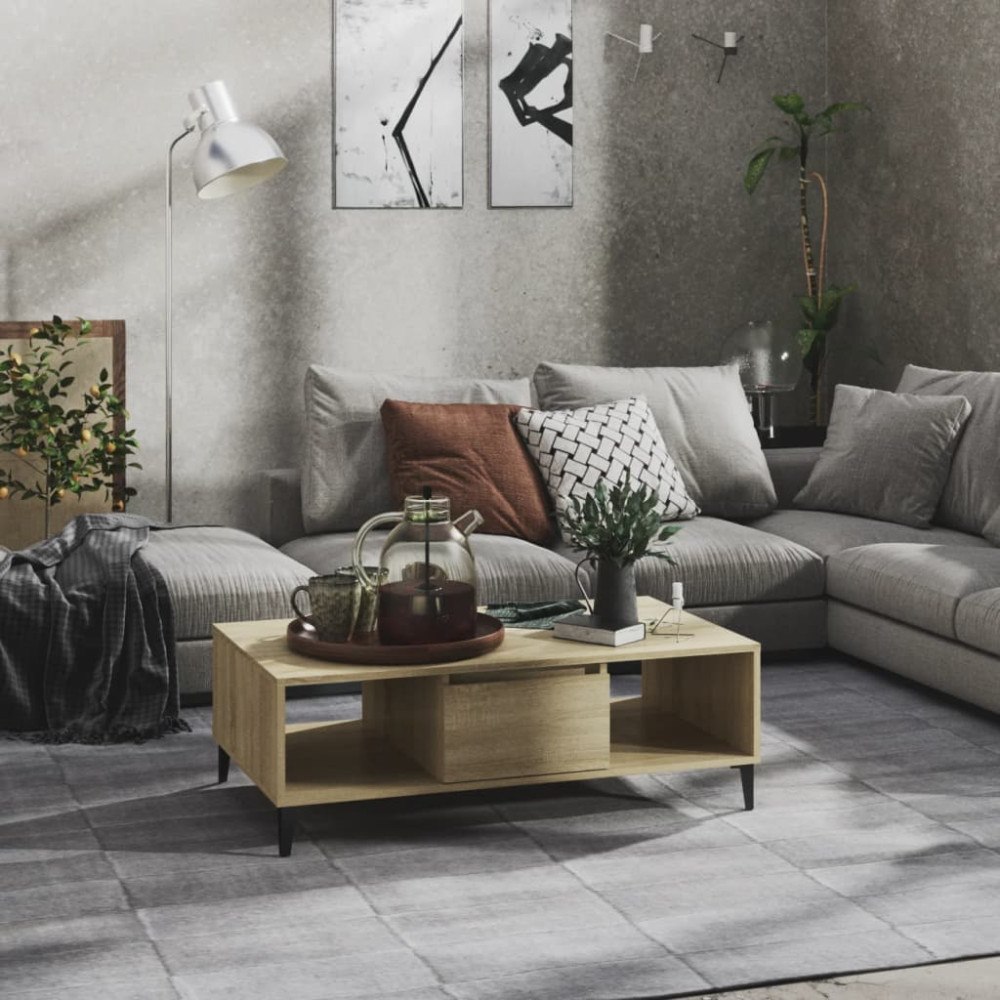 vidaXL Soffbord sonoma-ek 103,5x60x35 cm konstruerat trä