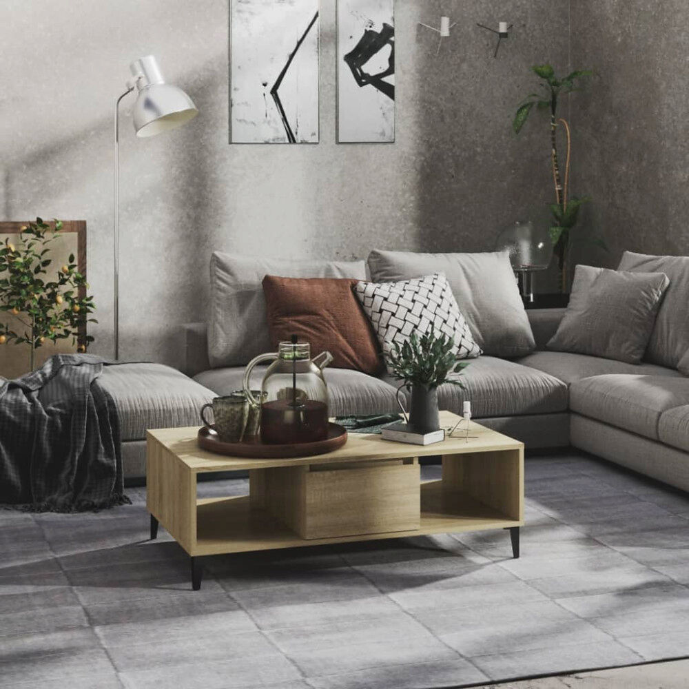 vidaXL Soffbord sonoma-ek 103,5x60x35 cm konstruerat trä