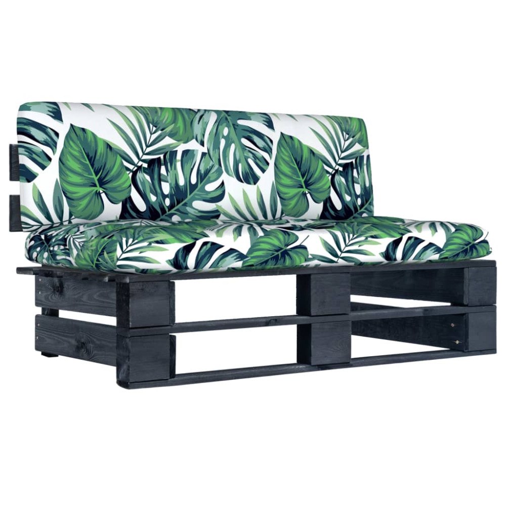 vidaXL Mittensektion till pallsoffa svart impregnerad furu