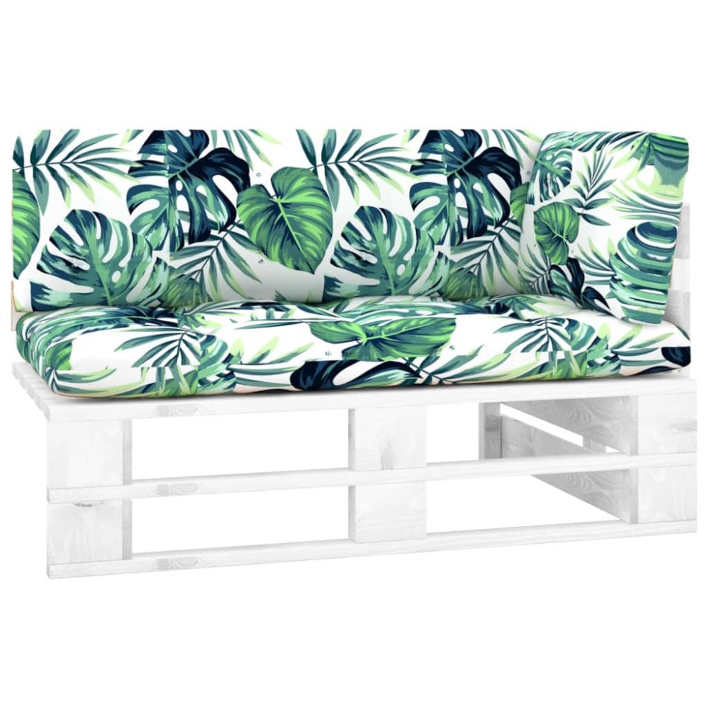 vidaXL Hörnsektion till pallsoffa vit impregnerad furu