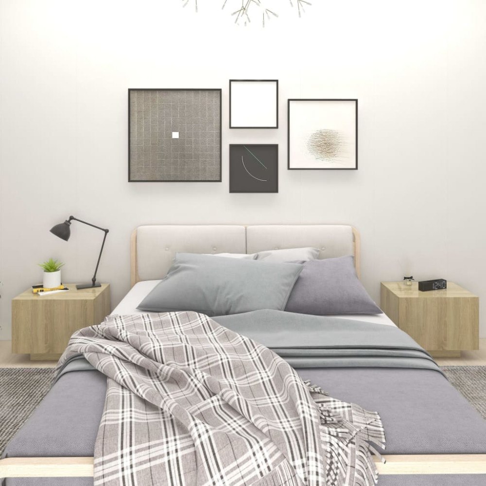 vidaXL Sängbord sonoma-ek 100x35x40 cm konstruerat trä