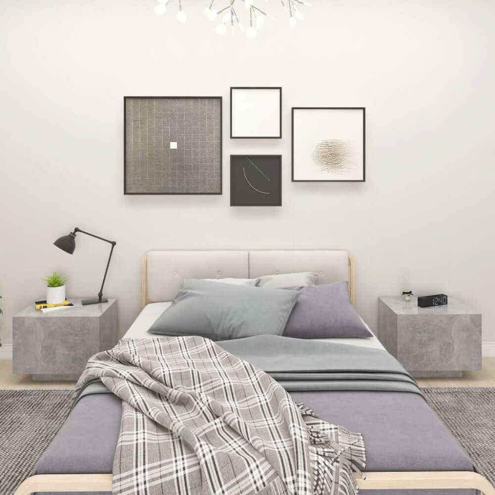 vidaXL Sängbord betonggrå 100x35x40 cm konstruerat trä