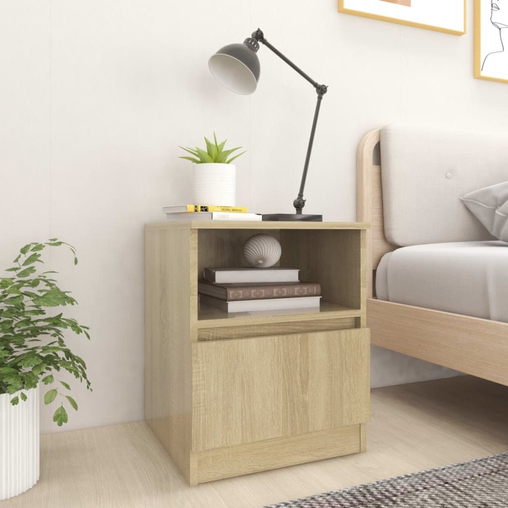 vidaXL Sängbord sonoma-ek 40x40x50 cm konstruerat trä