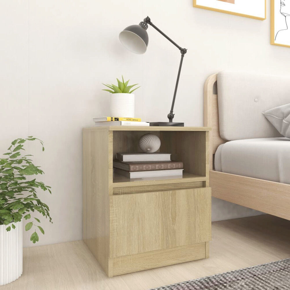 vidaXL Sängbord sonoma-ek 40x40x50 cm konstruerat trä