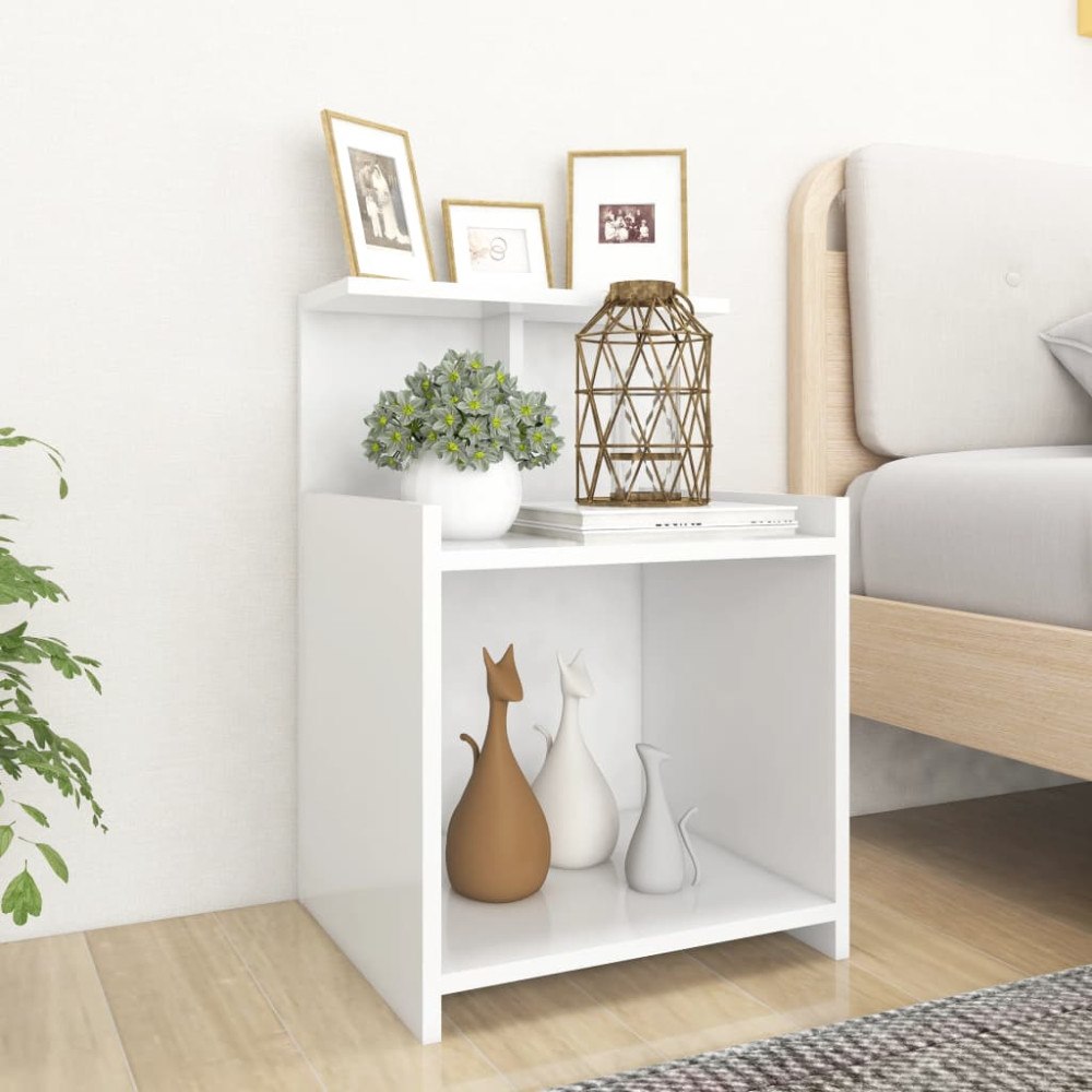 vidaXL Sängbord vit 40x35x60 cm konstruerat trä