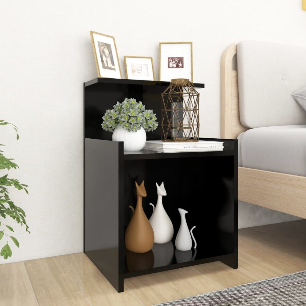 vidaXL Sängbord svart 40x35x60 cm konstruerat trä