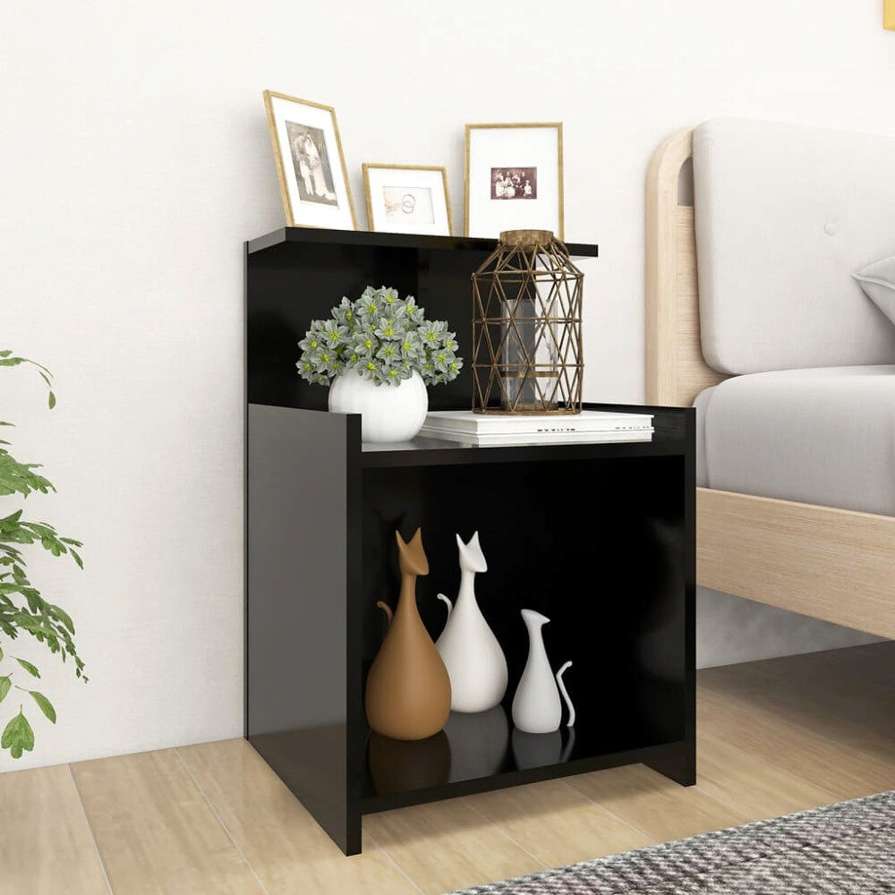 vidaXL Sängbord 2 st svart 40x35x60 cm konstruerat trä
