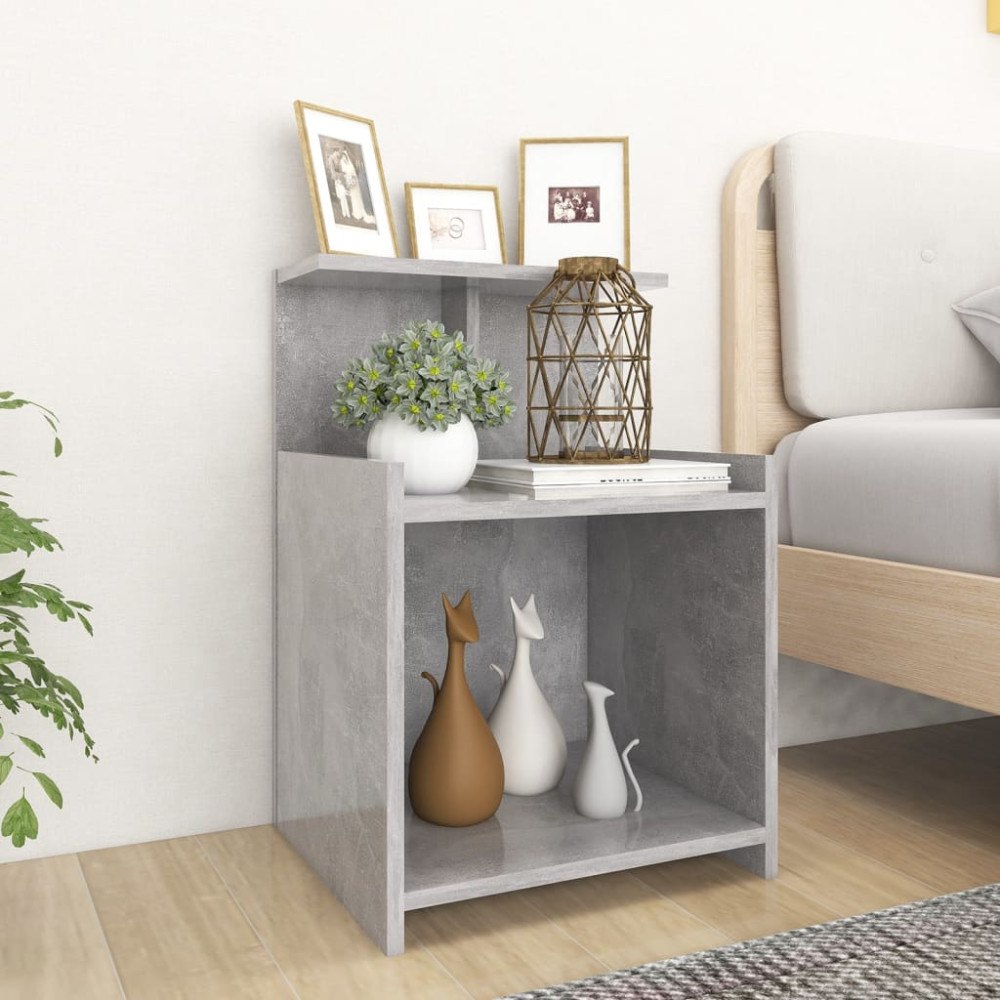 vidaXL Sängbord betonggrå 40x35x60 cm konstruerat trä