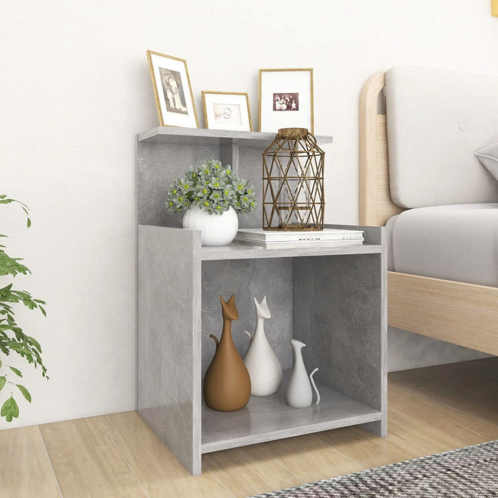 vidaXL Sängbord betonggrå 40x35x60 cm konstruerat trä