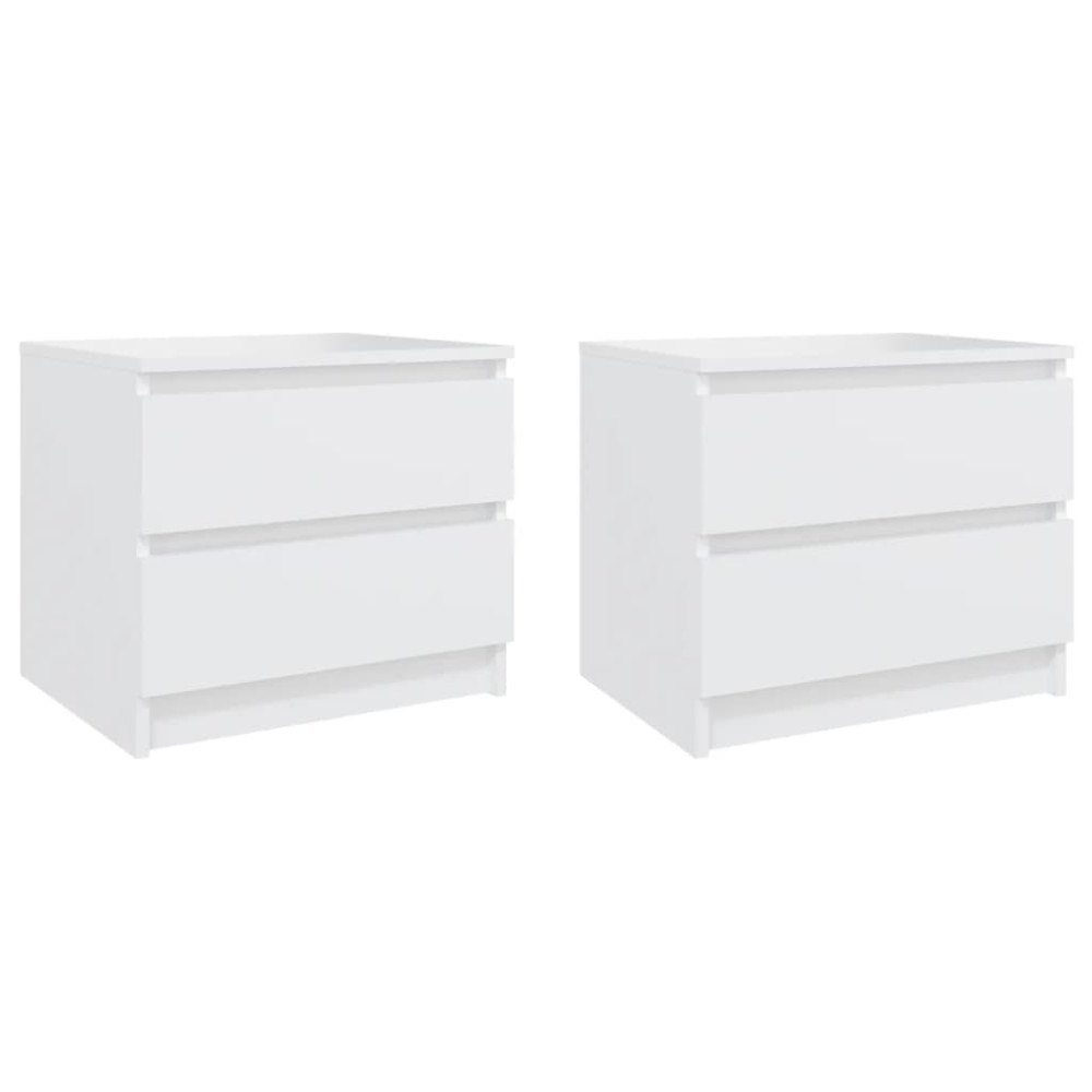 vidaXL Sängbord 2 st vit 50x39x43,5 cm konstruerat trä
