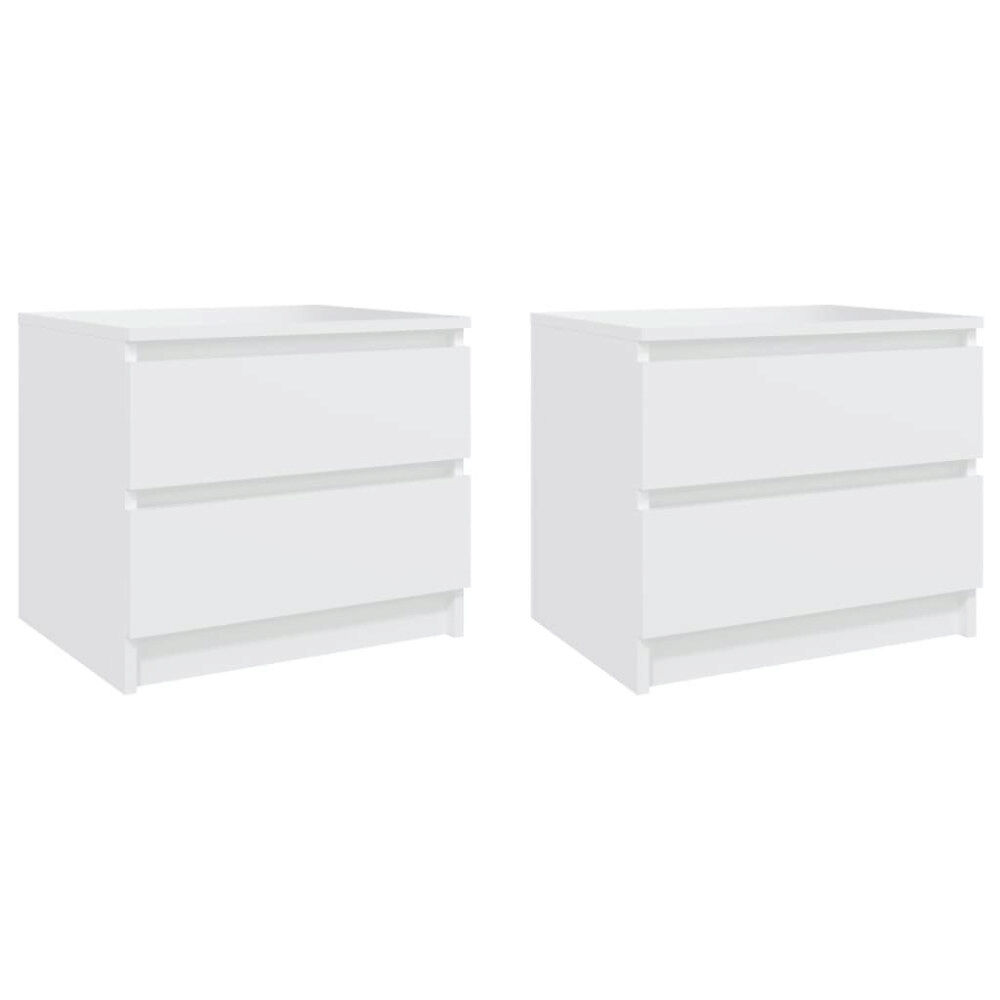 vidaXL Sängbord 2 st vit 50x39x43,5 cm konstruerat trä
