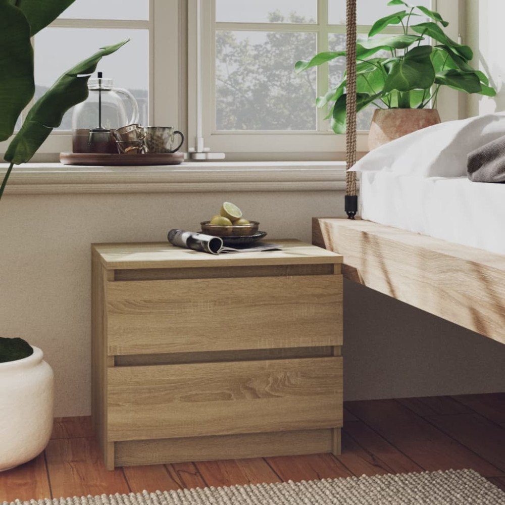 vidaXL Sängbord 2 st sonoma-ek 50x39x43,5 cm konstruerat trä