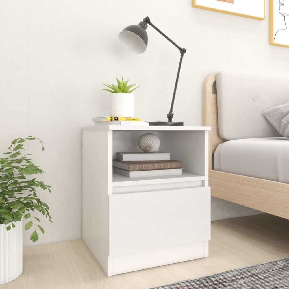 vidaXL Sängbord 2 st vit 40x40x50 cm konstruerat trä