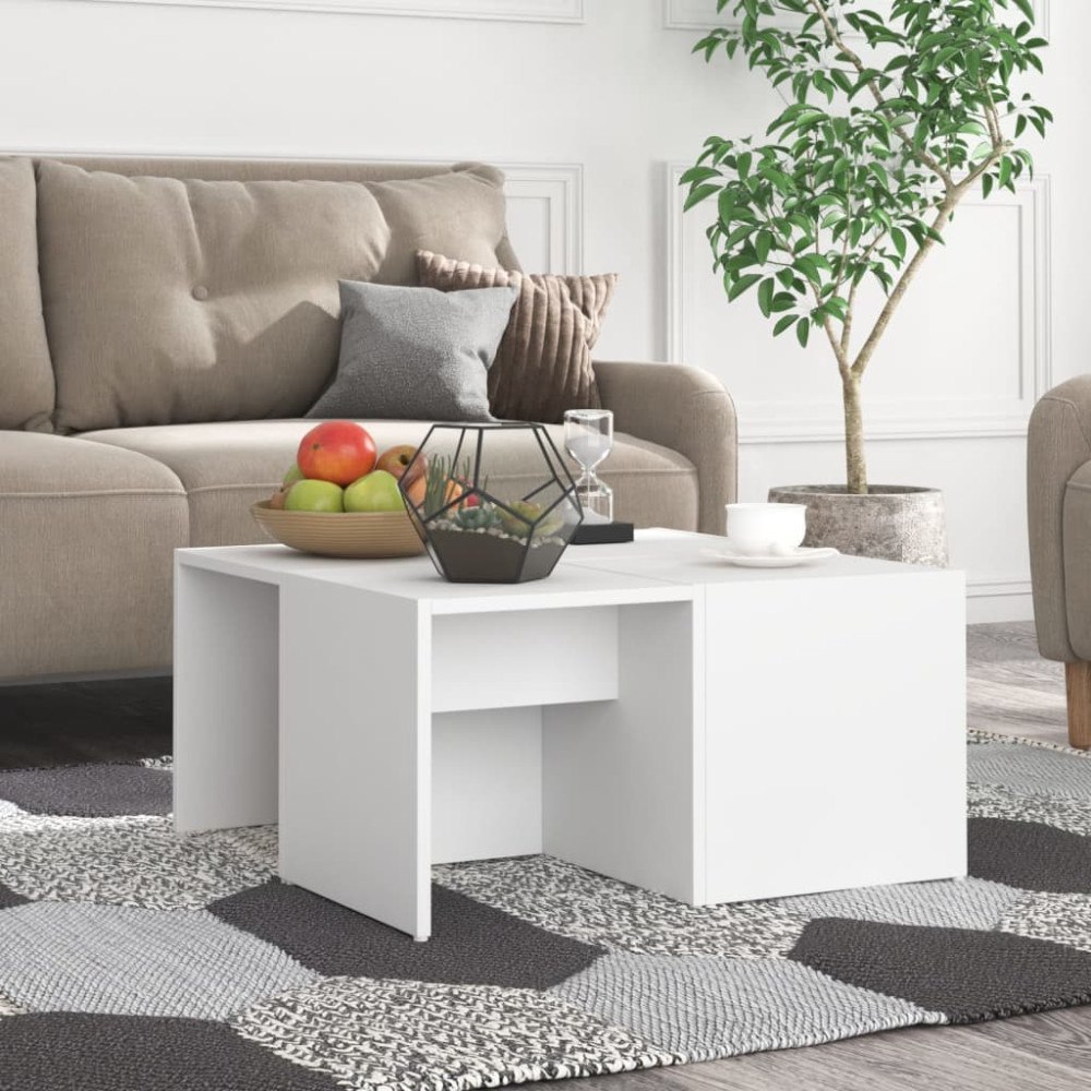 vidaXL Soffbord 4 st vit 33x33x33 cm konstruerat trä