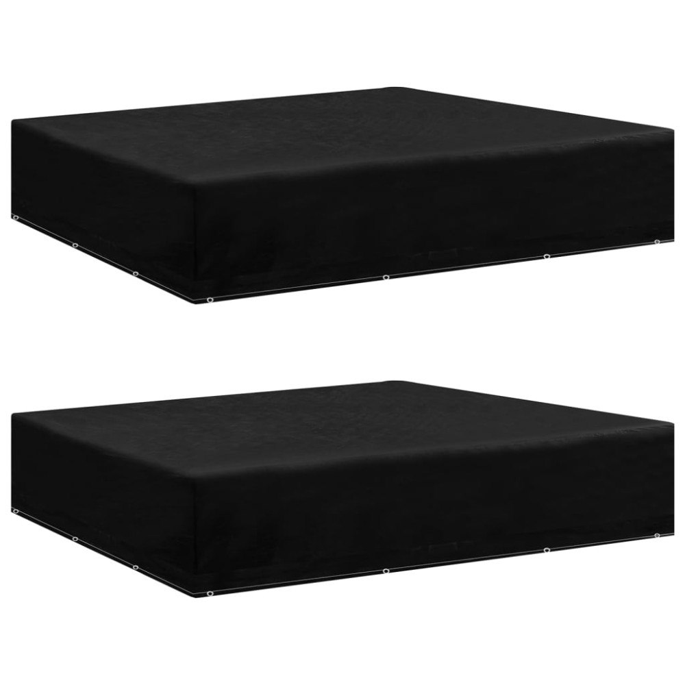 vidaXL Överdrag för trädgårdsmöbler 2 st 12 öljetter 250x250x70 cm