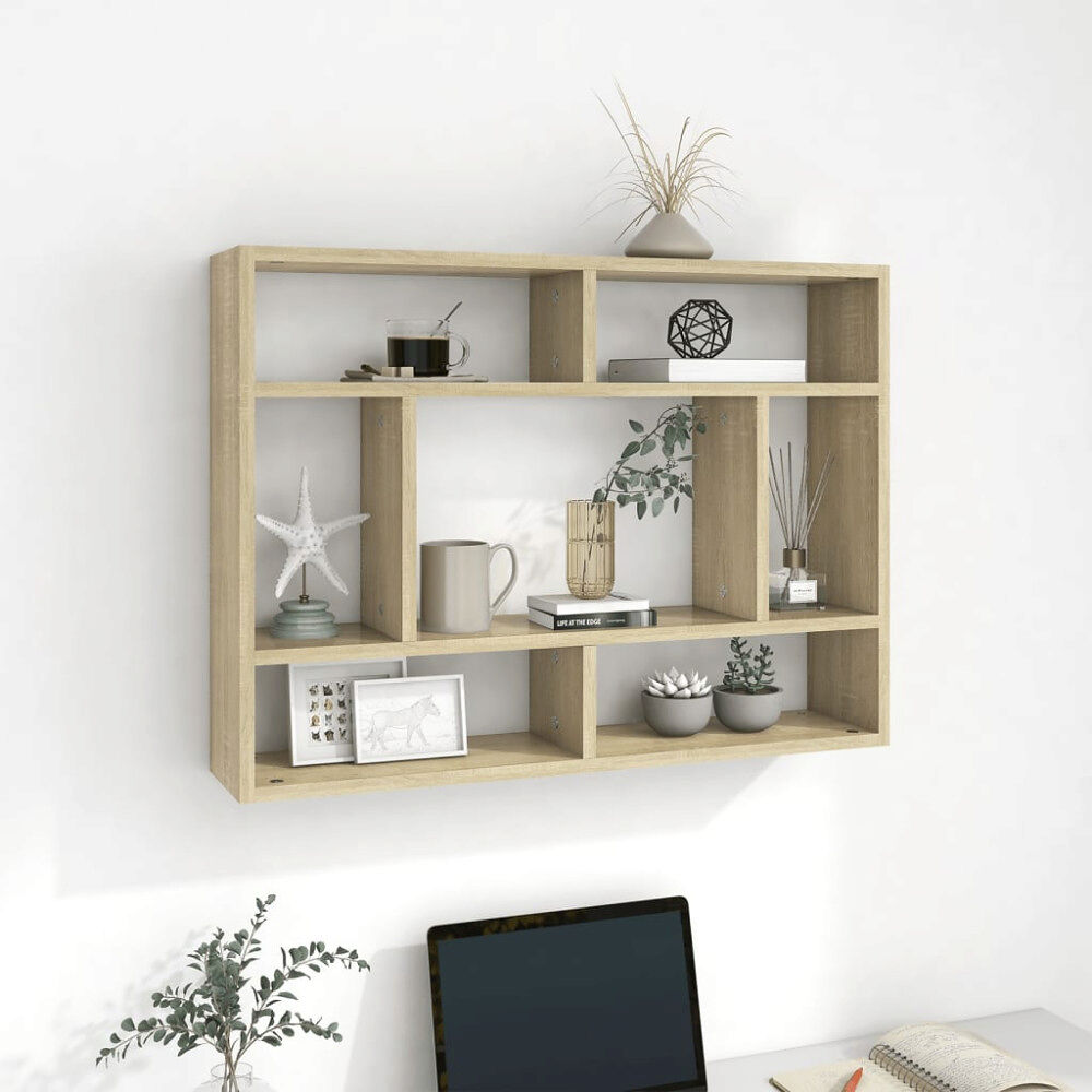 vidaXL Vägghylla sonoma-ek 75x16x55 cm konstruerat trä