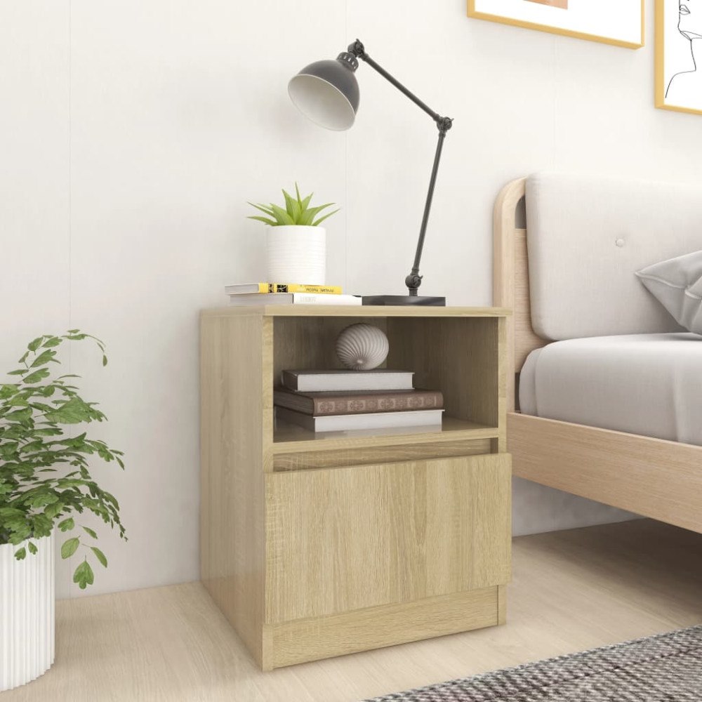 vidaXL Sängbord sonoma-ek 40x40x50 cm konstruerat trä