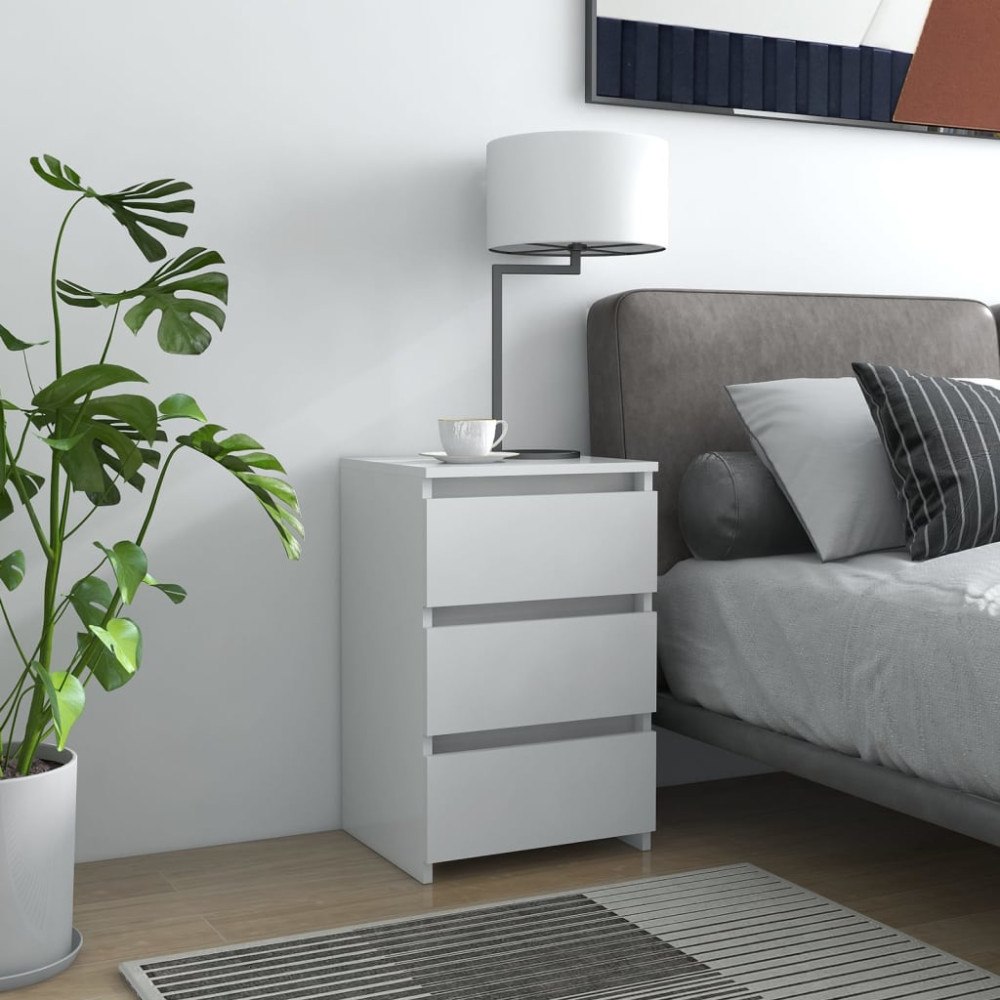 vidaXL Sängbord vit 40x35x62,5 cm konstruerat trä