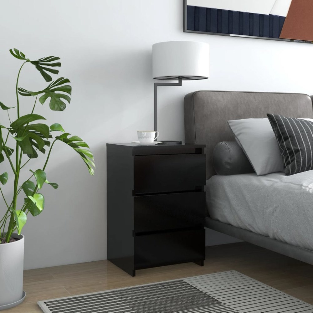 vidaXL Sängbord svart 40x35x62,5 cm konstruerat trä