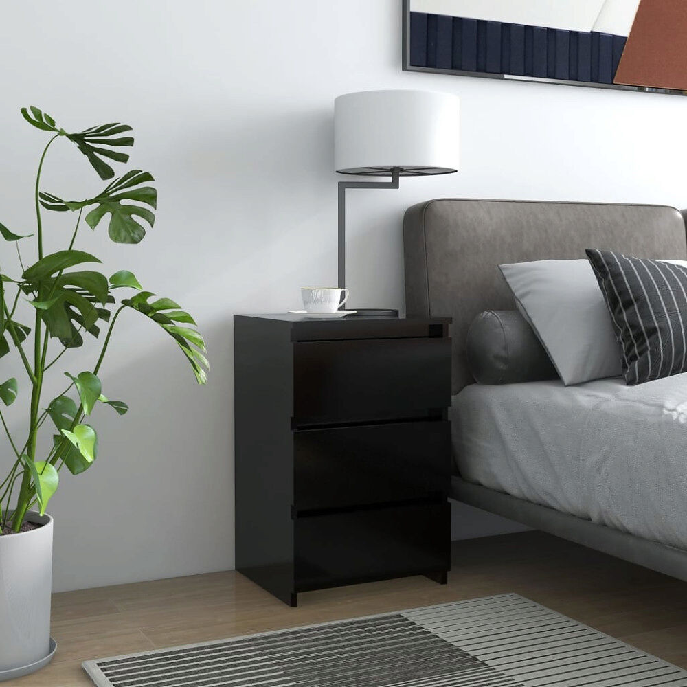 vidaXL Sängbord svart 40x35x62,5 cm konstruerat trä