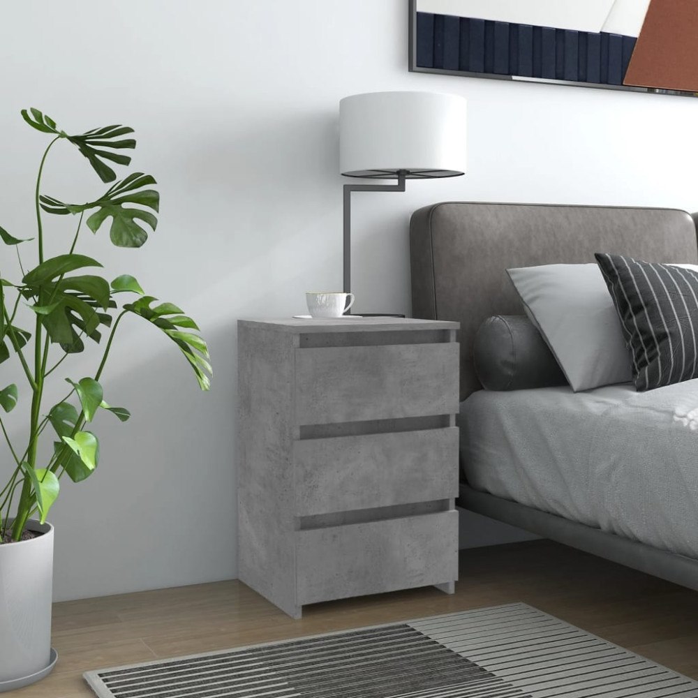 vidaXL Sängbord betonggrå 40x35x62,5 cm konstruerat trä