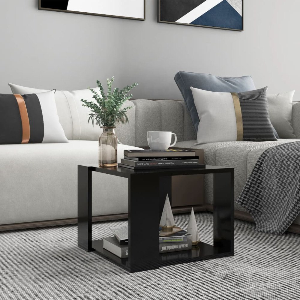 vidaXL Soffbord svart 40x40x30 cm konstruerat trä