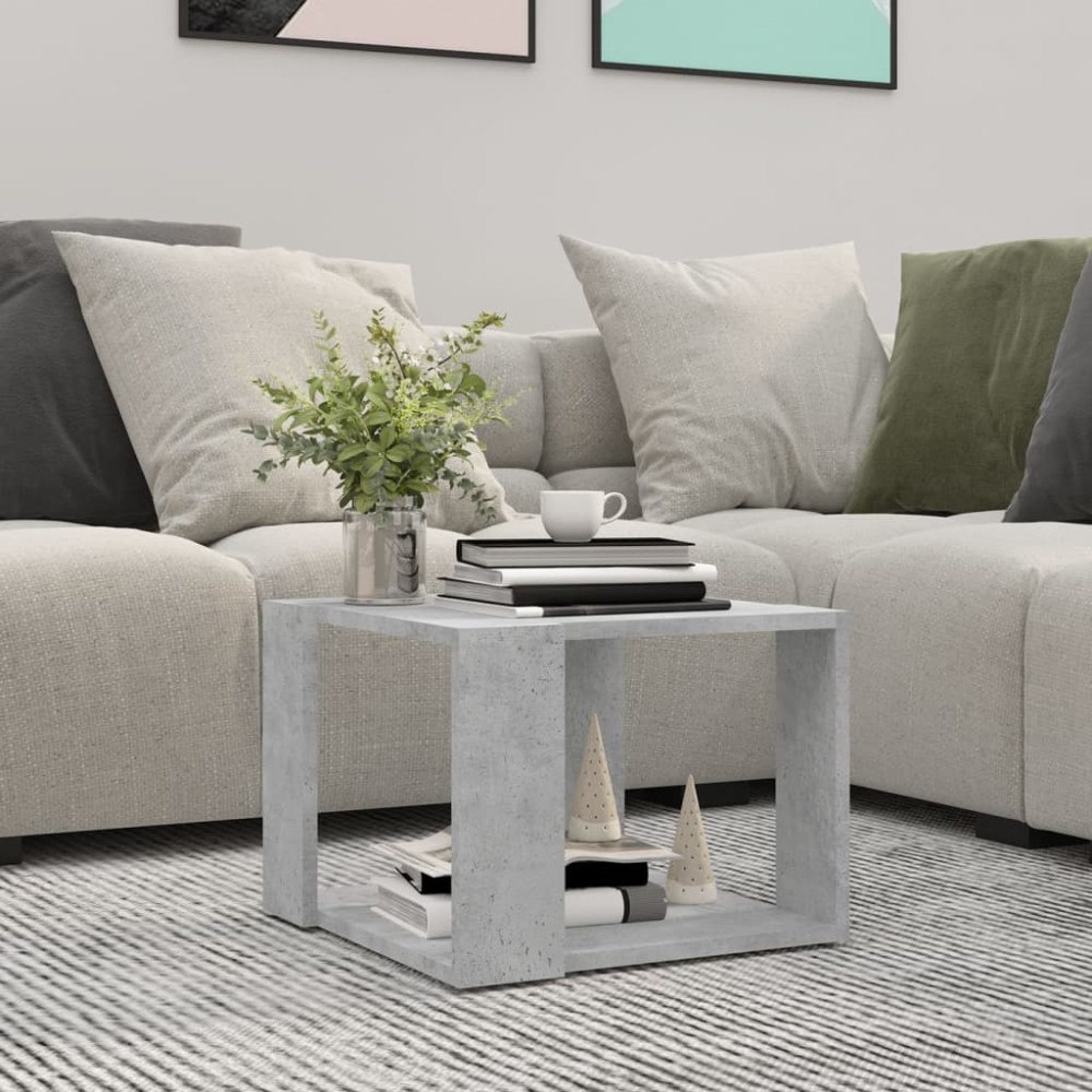 vidaXL Soffbord betonggrå 40x40x30 cm konstruerat trä