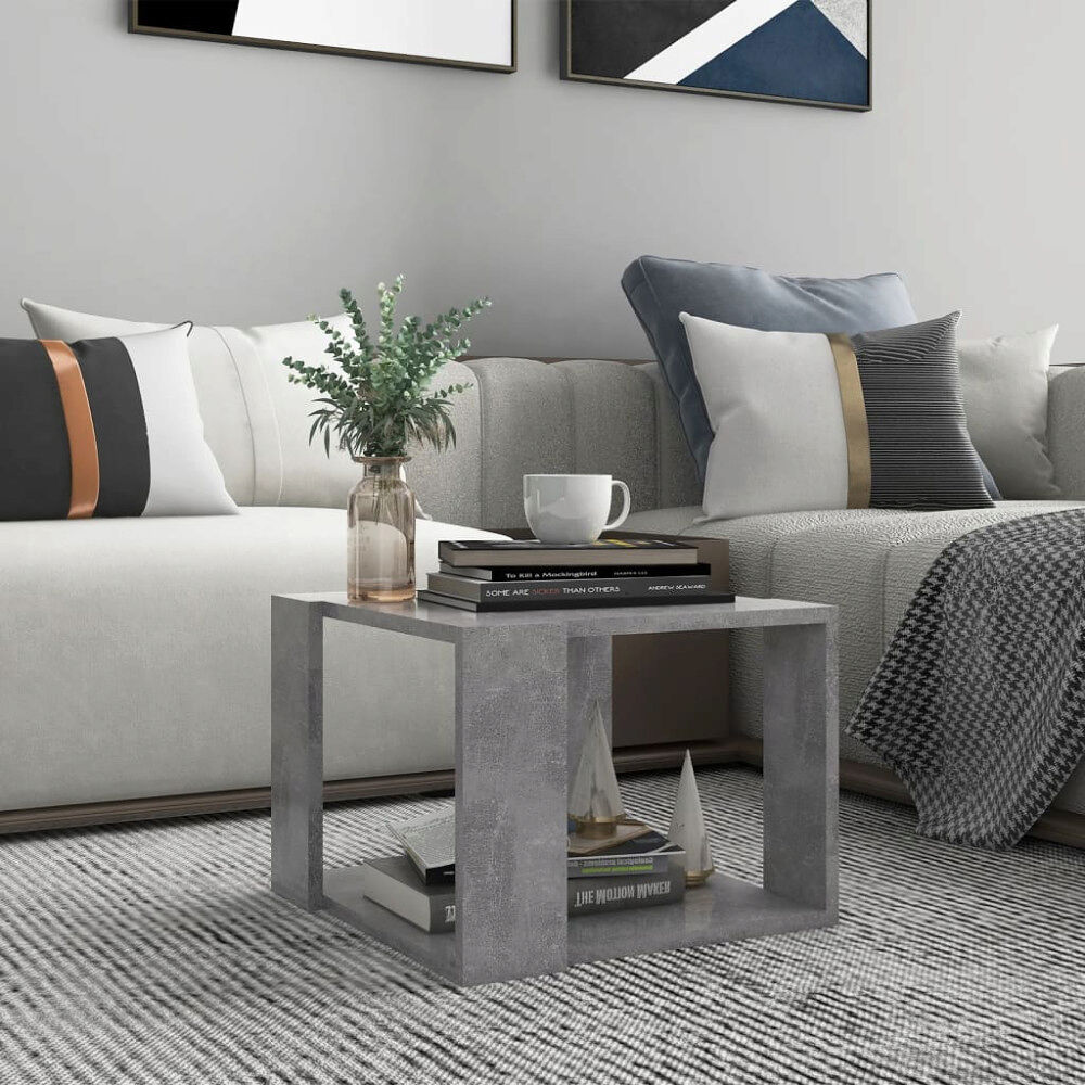 vidaXL Soffbord betonggrå 40x40x30 cm konstruerat trä