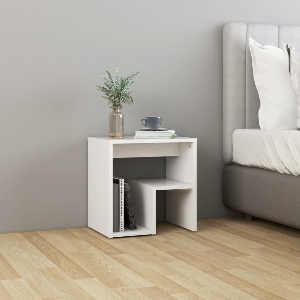 vidaXL Sängbord vit 40x30x40 cm konstruerat trä