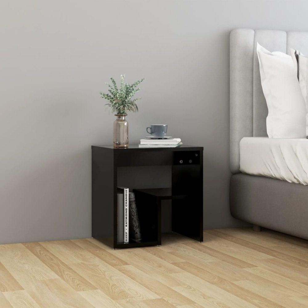 vidaXL Sängbord svart 40x30x40 cm konstruerat trä