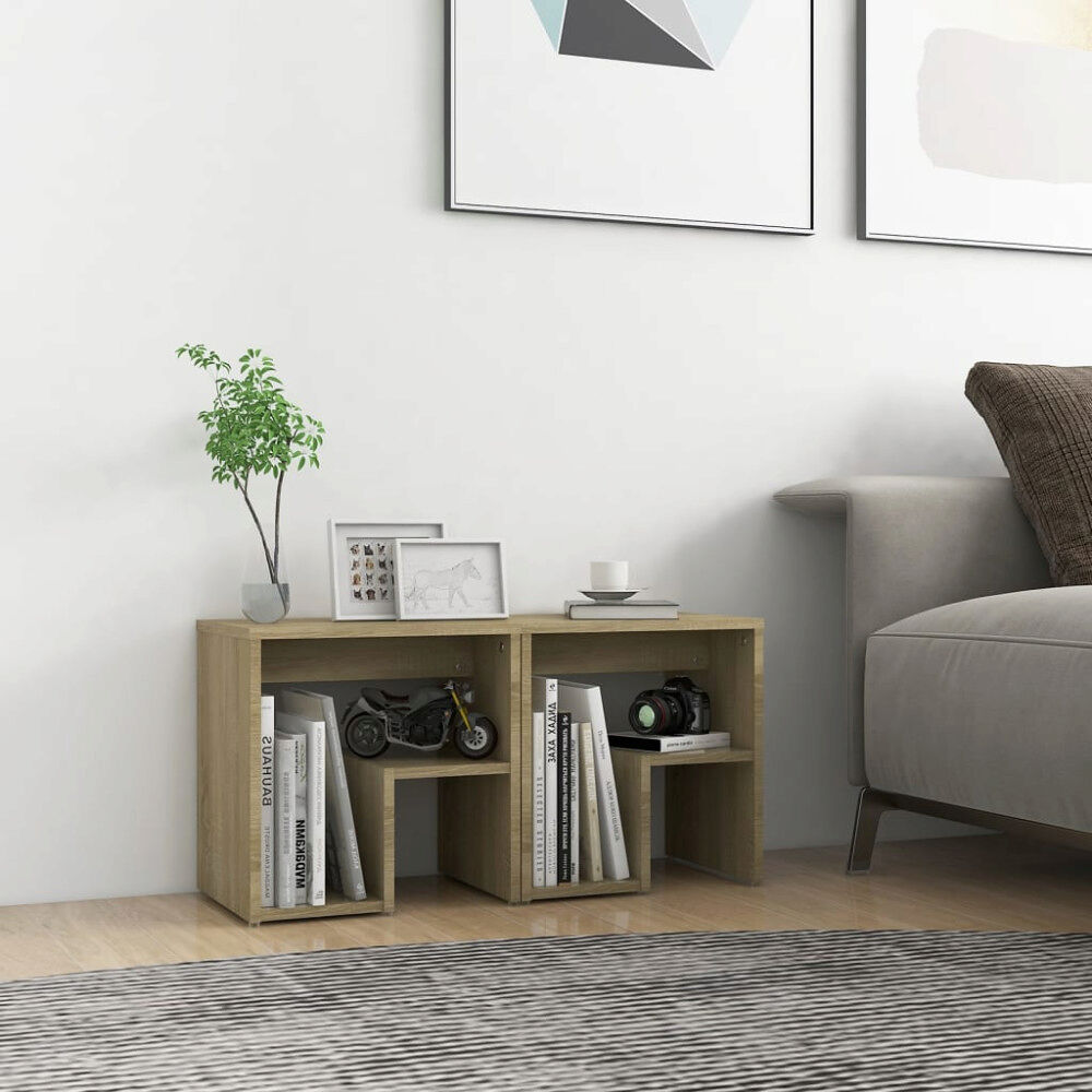 vidaXL Sängbord 2 st sonoma-ek 40x30x40 cm konstruerat trä