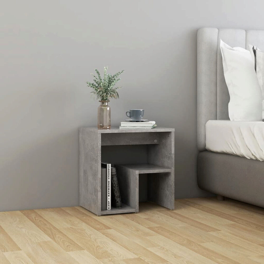 vidaXL Sängbord betonggrå 40x30x40 cm konstruerat trä