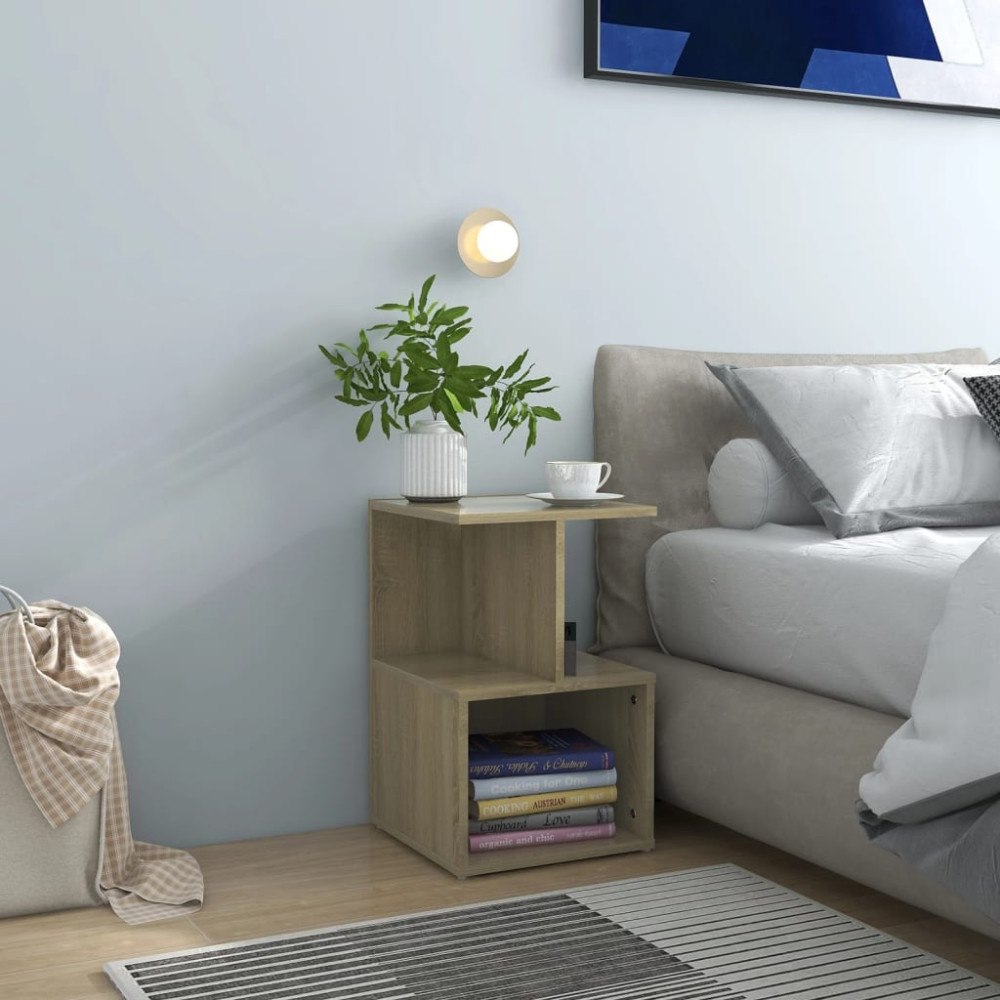 vidaXL Sängbord sonoma-ek 35x35x55 cm konstruerat trä