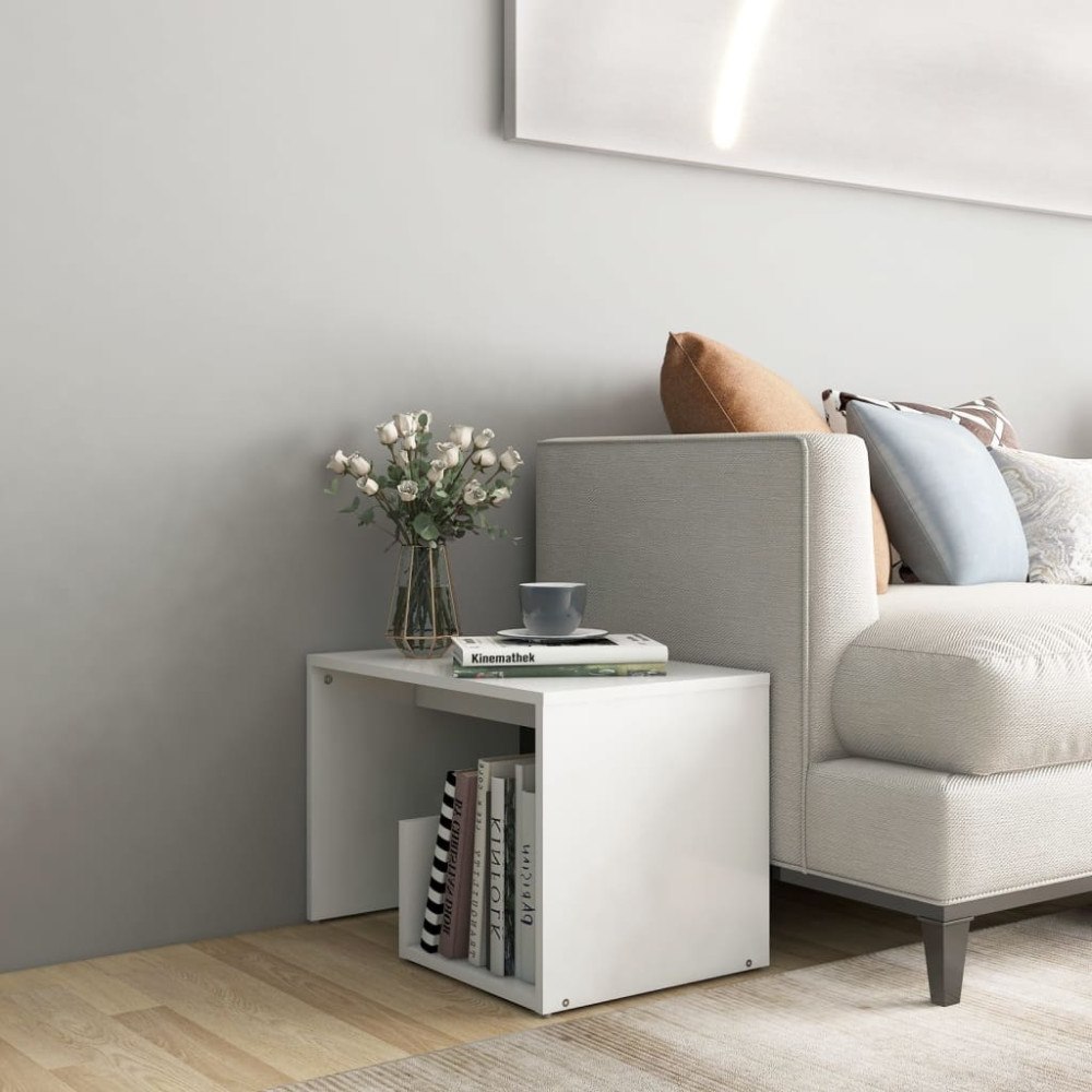 vidaXL Sidobord vit 59x36x38 cm konstruerat trä