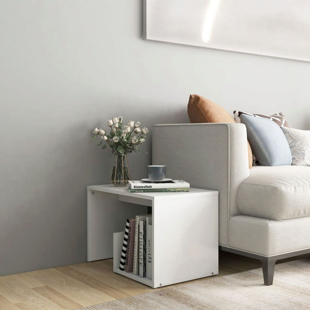 vidaXL Sidobord vit 59x36x38 cm konstruerat trä