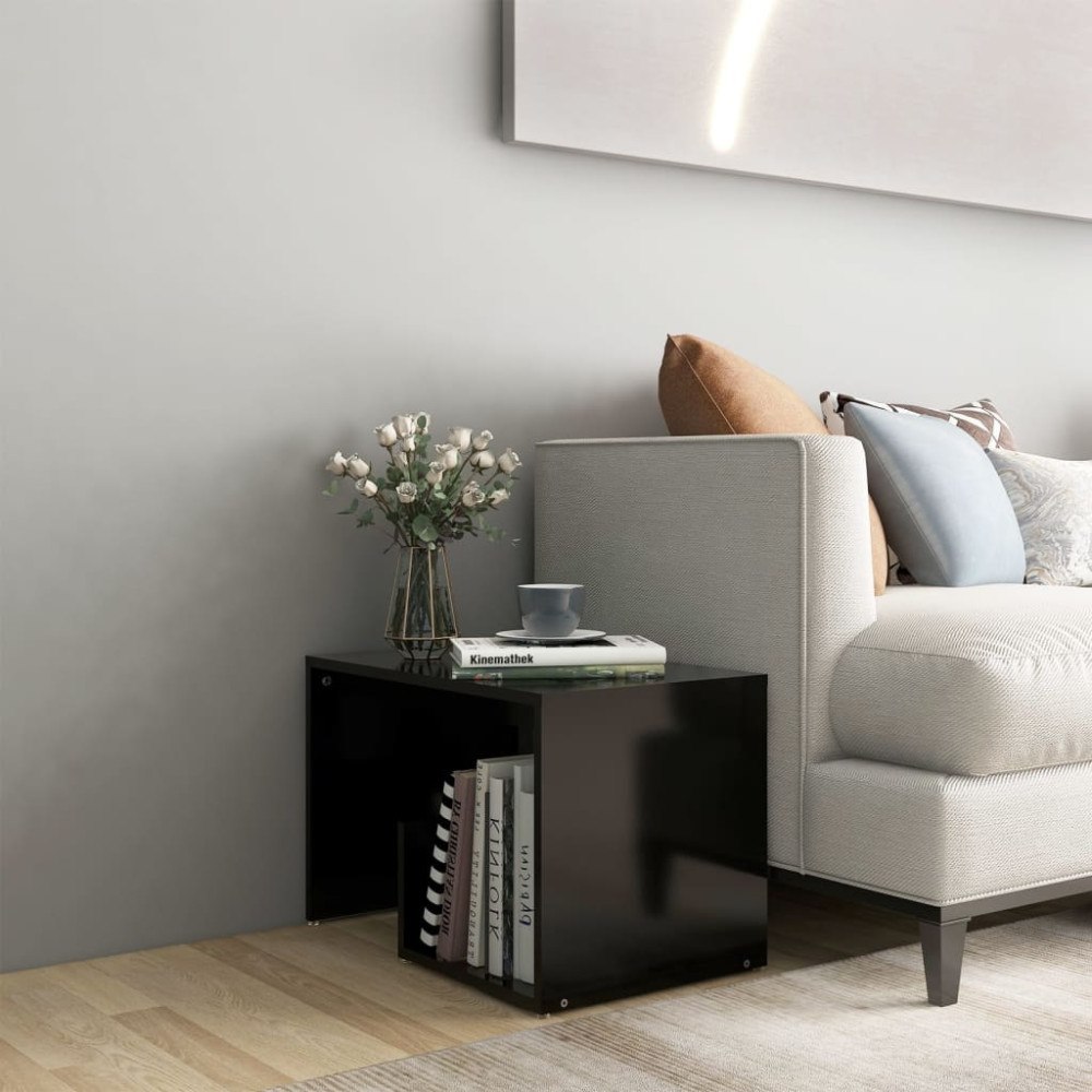 vidaXL Sidobord svart 59x36x38 cm konstruerat trä